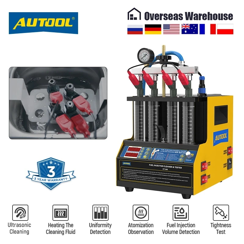 Fuel Injector Tester - ﻿ เครื่องทดสอบและทำความสะอาดหัวฉีดน้ำมันเชื้อเพลิงรถยนต์ AUTOOL 4 สูบ รุ่น